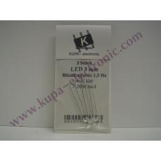 Led 3 mm weiss blinkend klar, >2000 mcd, 3 Stk