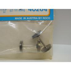 Roco HO 40264 DC RP-25-Radsatz einseitig isoliert 11 mm 2 Stück