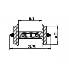 Roco HO 40186 Radsatz 11mm für Besetztmeldung 2 Stück