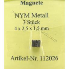 Neodym Magnete NYM48 Metall 4 x 2,5 x 1,5 mm