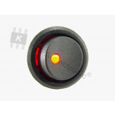 Schalter rund mit LED rot 3-polig EIN-AUS 20A 12V