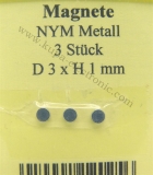 Neodym Magnete NYM48 Metall D3 x 1 mm