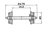 Roco HO 40266 Radsatz RP25 isolierte Achsen 9 mm 2 Stück