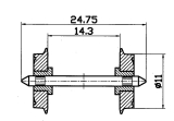 Roco HO 40199 Radsatz 2fach isoliert 11mm 2 Stück