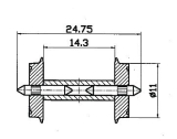 Roco HO 40192 Radsatz DC, mit geteilter Achse. Ø 11 mm 2 Stück