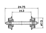 Roco HO 40189 NEM-NormradsatzDC, beidseitig isoliert 7,5mm 2 Stück