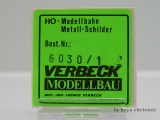 Verbeck H0 Direktionsschild "Rbd Wuppertal" MS