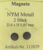 Neodym Magnete NYM48 Metall D6 x 0,85 mm