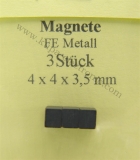 Magnete FE Metall 4 x 4 x 3,5 mm