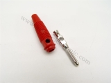 Hirschmann Büschelstecker 4 mm mit Querloch, Lötanschluss, rot