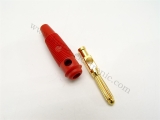 Hirschmann Büschelstecker 4 mm vergoldet mit Querloch, Lötanschluss, rot
