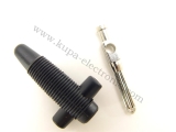 Hirschmann Büschelstecker 4 mm mit Querloch, Lötanschluss, schwarz
