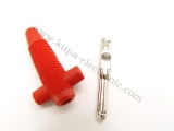 Hirschmann Büschelstecker 4 mm mit Querloch, Lötanschluss, rot
