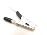 Krokodilklemme für Bananenstecker, 55 mm, schwarz