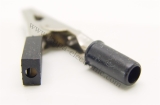 Krokodilklemme für Bananenstecker, 55 mm, schwarz