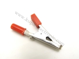 Krokodilklemme für Bananenstecker, 55 mm, rot