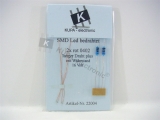SMD LED 0402 rot bedrahtet mit Kupferlackdraht