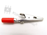 Krokodilklemmet für Bananenstecker, 55 mm rot