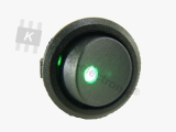 Schalter rund mit LED grün 3-polig EIN-AUS 20A 12V
