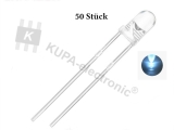 Led 3 mm weiß 6000K > 3000 mcd 50 Stk