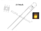 Led 3 mm gelb klar > 3000 mcd 25 Stk