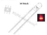 Led 3 mm rot klar > 3000 mcd 10 Stk