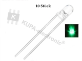 Led 3 mm grün klar > 3000 mcd 10 Stk