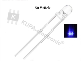 Led 3 mm blau klar > 3000 mcd 50 Stk